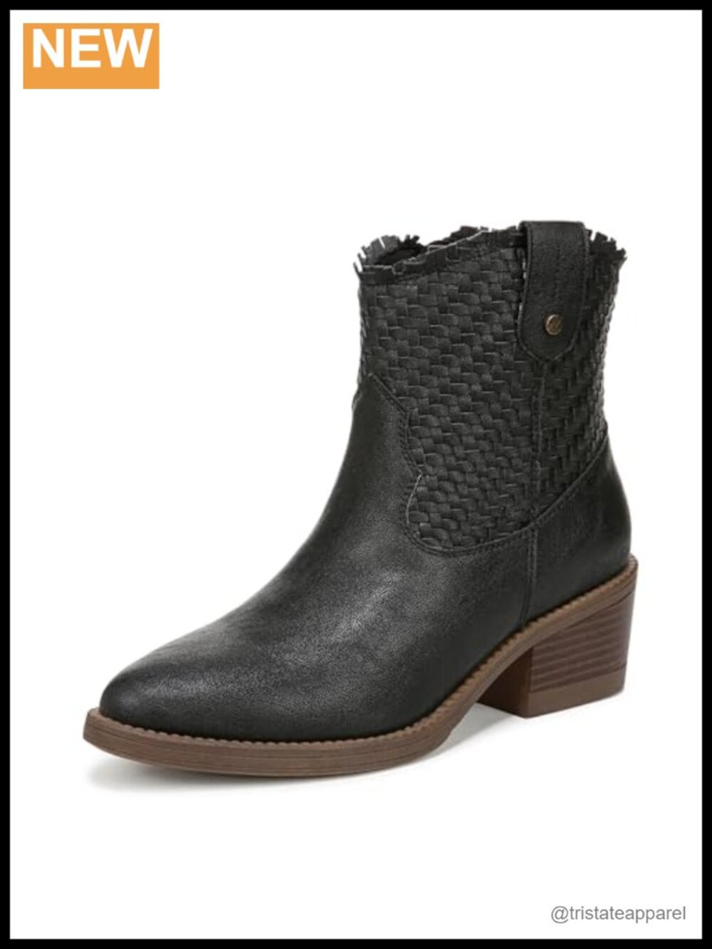 Women's Western Ankle Bootie with Zip Closure in Faux Leather